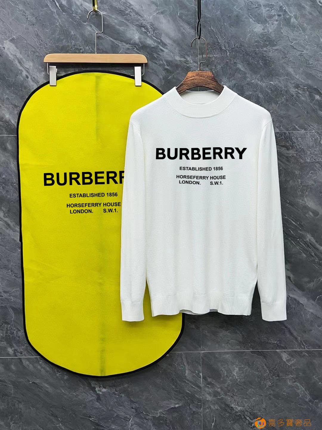 Burberry 巴寶莉標齊全 經典印花字母半高領毛衣高仿a貨