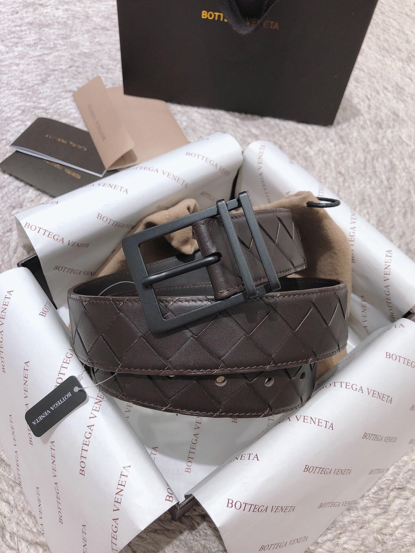 BOTTEGA VENETA 3.5cm 純手工編織腰帶高仿a貨