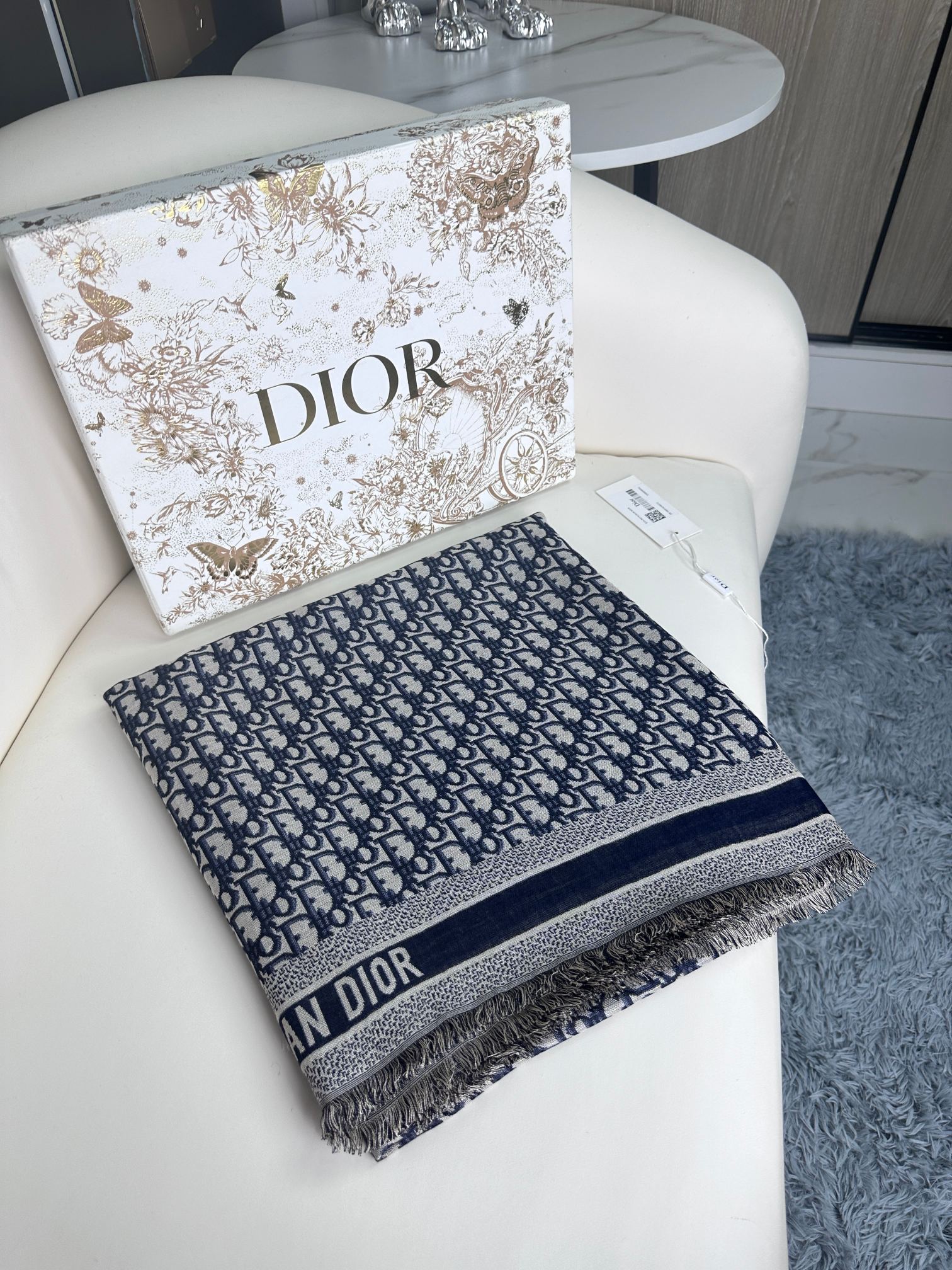 DIOR 經典字母提花織紋披肩高仿a貨