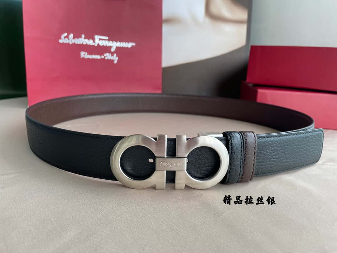 Ferragamo菲拉格慕 雙馬蹄扣發財腰帶3.5cm高仿a貨