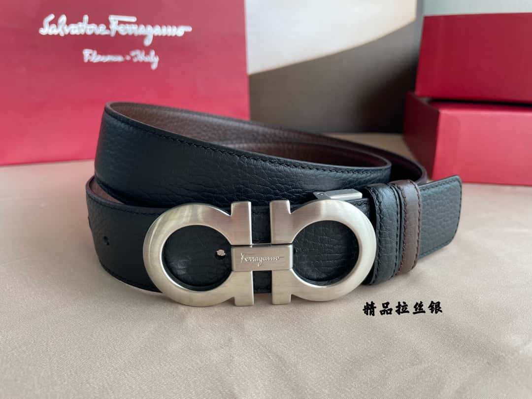 Ferragamo菲拉格慕 雙馬蹄扣發財腰帶3.5cm高仿a貨